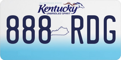 KY license plate 888RDG