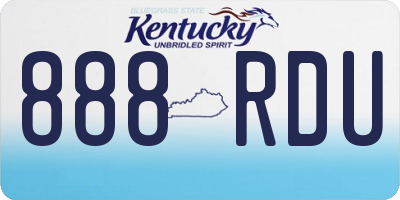 KY license plate 888RDU