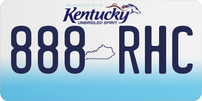KY license plate 888RHC