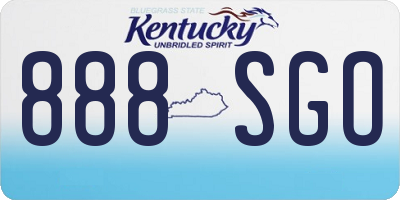 KY license plate 888SGO