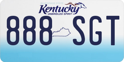 KY license plate 888SGT