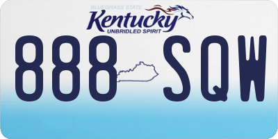 KY license plate 888SQW