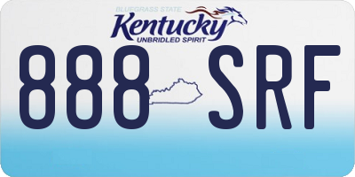 KY license plate 888SRF