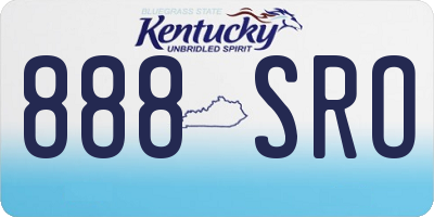 KY license plate 888SRO