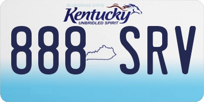 KY license plate 888SRV