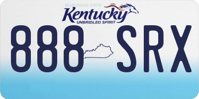 KY license plate 888SRX