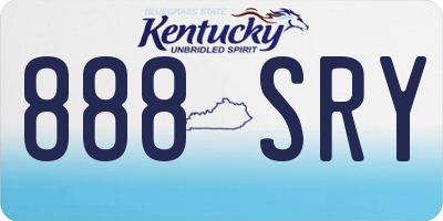 KY license plate 888SRY