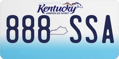 KY license plate 888SSA