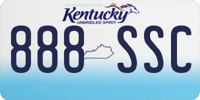 KY license plate 888SSC