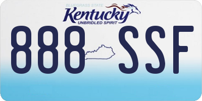 KY license plate 888SSF