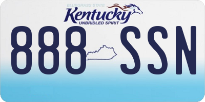 KY license plate 888SSN