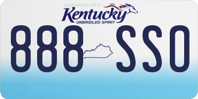 KY license plate 888SSO