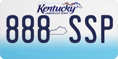 KY license plate 888SSP