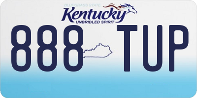 KY license plate 888TUP