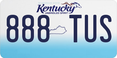 KY license plate 888TUS