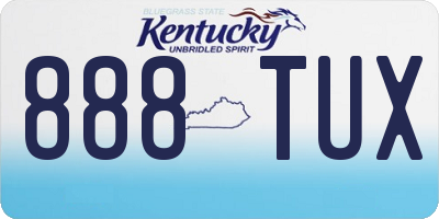 KY license plate 888TUX