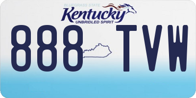 KY license plate 888TVW