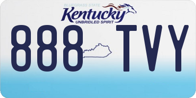 KY license plate 888TVY