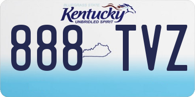 KY license plate 888TVZ