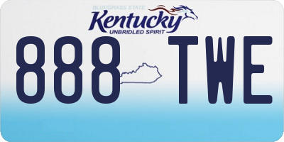 KY license plate 888TWE
