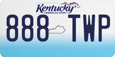 KY license plate 888TWP