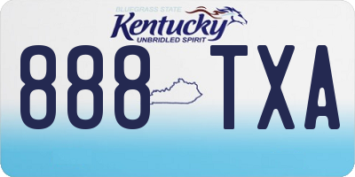 KY license plate 888TXA