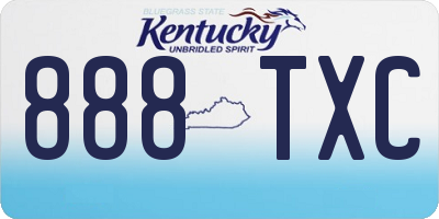 KY license plate 888TXC