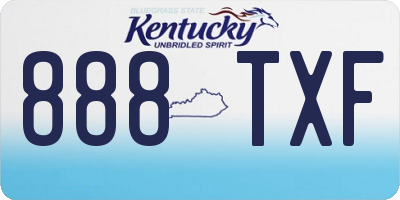 KY license plate 888TXF