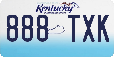 KY license plate 888TXK