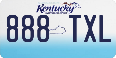 KY license plate 888TXL