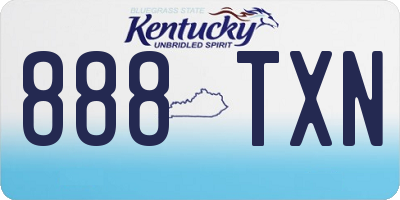 KY license plate 888TXN