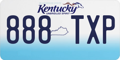 KY license plate 888TXP