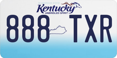 KY license plate 888TXR