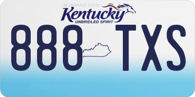 KY license plate 888TXS