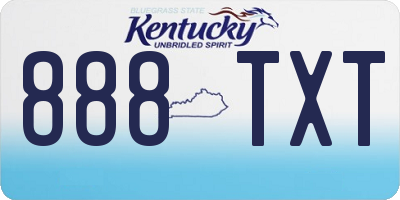 KY license plate 888TXT