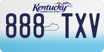 KY license plate 888TXV