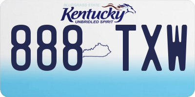KY license plate 888TXW