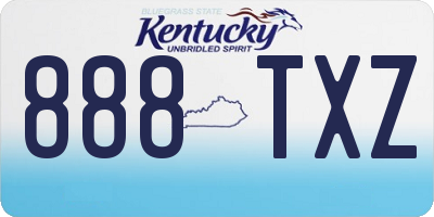 KY license plate 888TXZ