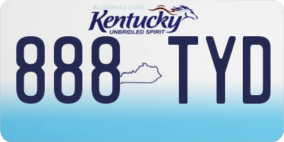 KY license plate 888TYD