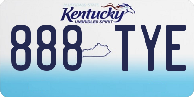 KY license plate 888TYE