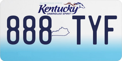 KY license plate 888TYF