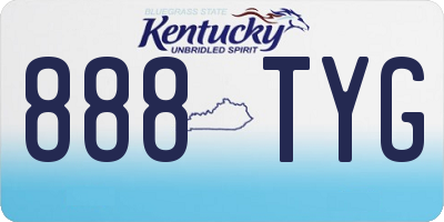 KY license plate 888TYG