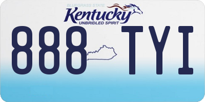KY license plate 888TYI