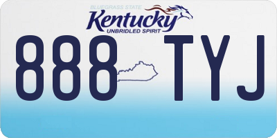 KY license plate 888TYJ