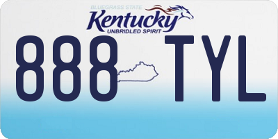 KY license plate 888TYL
