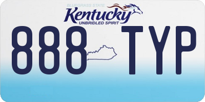 KY license plate 888TYP
