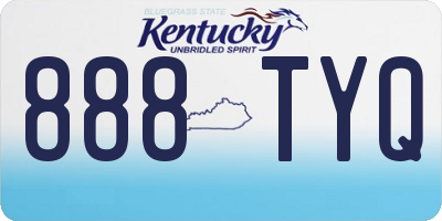 KY license plate 888TYQ