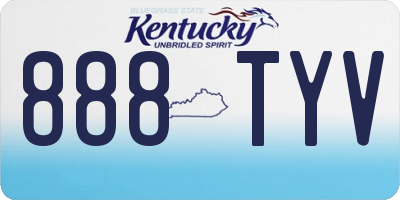 KY license plate 888TYV