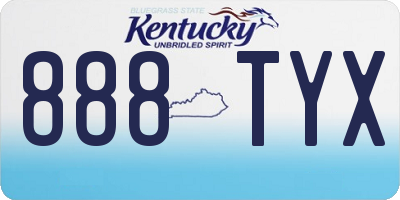KY license plate 888TYX