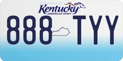 KY license plate 888TYY